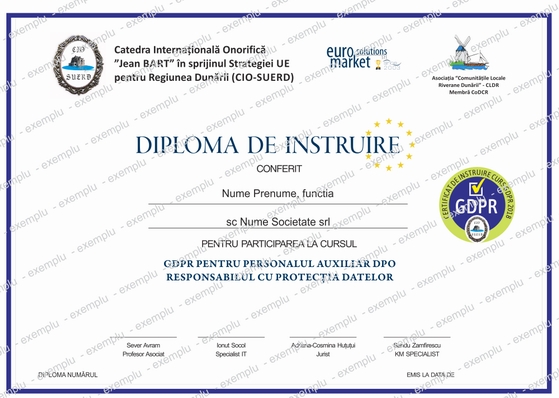 Curs GDPR Instruire si initiere personal 